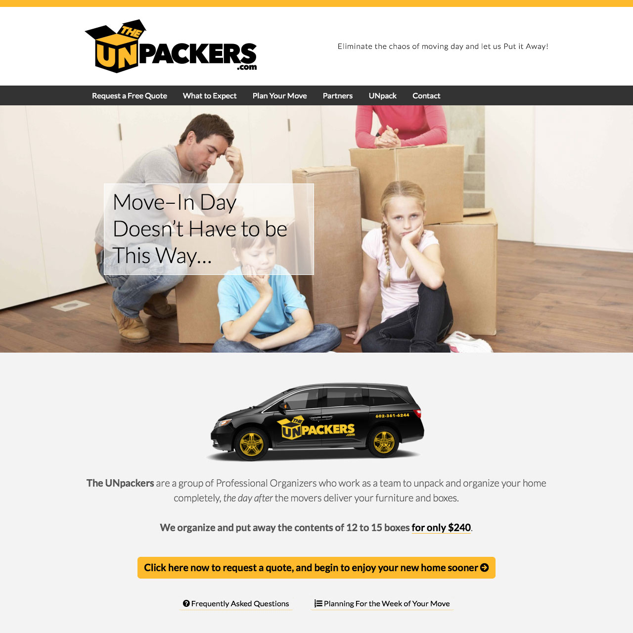 The UNpackers Homepage and Brand